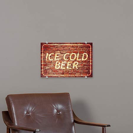 Cgsignlab | בירה קרה קרח -לבנה בגילגיה שלט אקרילי פרימיום | 18 x12
